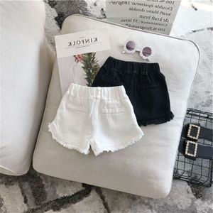 Children'S Clothing Summer New Korean Girls Casual White Jeans Toddler Kids Solid Color Shorts Baby Hot Pants L2405