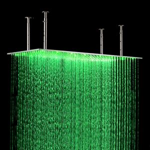 Lüks Polonya Krom 500x1000mm Tavan LED Duş Sistemi Banyosu Yağmur Duş Paneli Banyo Termostatik Masaj Muslukları