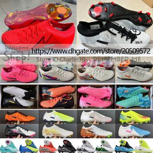 Skicka med Bag Quality Football Boots Phantoms Luna Elite FG Socks Soccer Cleats för Mens Soft Leather Bekväm träning Lithe Knit Fotbollskor Size US 6.5-12