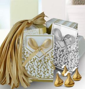 Свадебная любимая мешка сладкое торт подарки для конфеты бумажные коробки с сумками юбилей вечеринок по случаю дня рождения детское душ подарки коробка золото silv7732262