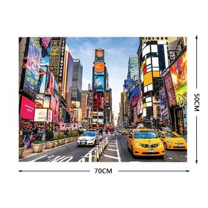 Puzzles 70*50cm Adult Puzzle 1000 Pieces Paper Jigs Puzzles New York Time Square Famous Painting Series Learning Education Craft Toys