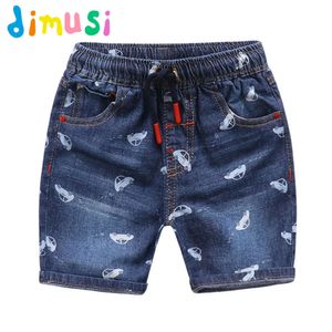 Dimusi Car Printing Printing Boy's Summer Summer Baneies Jeans Children Girls Forms for Kids BC069 L2405