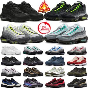 Hotsale 95 running shoes men women 95s Triple Black White Neon Midnight Navy Glass Blue Cool Grey mens trainers outdoor sneakers