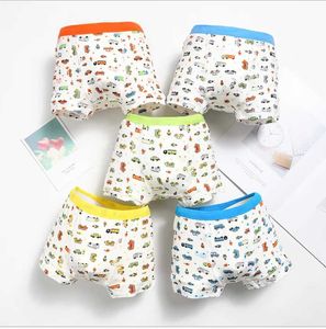 Calcinha 5pcs/lote crianças roupas íntimas de menino para crianças calcinhas de boxe engraçado shorts modais suaves meninos calcinha de carro adolescente crianças 2-12y Y240528