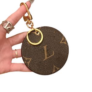 Designer Keychain High Quality Round Leather keychain Bag Pendant cool keychains for men Car Interior Decoration Leather Wholesale Volume Large Discount with box