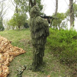 Utomhus vuxen djungelgräs camo jagar ghillie kostym gräs camo combat kostym taktisk militär ghillie uniform 2 storlekar tillgängliga