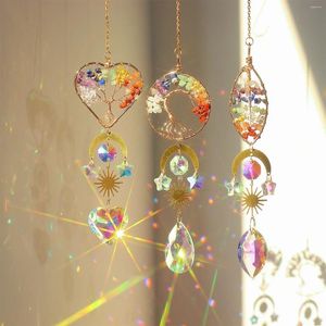 Dekoracyjne figurki wiszące witraże słoneczne kolorowe drzewo życia kryształ czakra pryzmat dekoracja domu