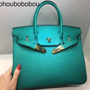 Bag Handtasche Top Platinum Luxurys Mode Litschi Getreide Schicht Cowide Lake Wassergrüne Bill der Frachtschulter Boten Gezeiten echtes Leder