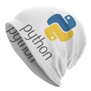 Basker programmerare python symbolskallar mössor kepsar cool vinter varm stickad hatt unisex datorutvecklare programmering kodare motorhuv