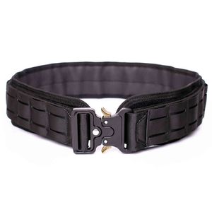 Wholale Men Gun Belt Military Nylon Battle Belts Heavy Duty Tactical Belt With Inner Anti-Slip Pad 2254