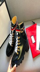 Черная кожаная лодыжка с синей красной белой полосой дизайнерская змея подошва платформы пустынная сапоги Luxury Martin Boots Brands Snow Boot4143485