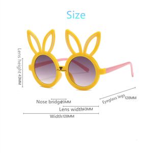 Novos Kids Sunglasses Cartoon Bunny Shape Girls Boy Children Sun Glasses redonda Cosplay Olheeglasses fofas Baby Shades Eyewears UV400