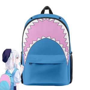 Backpack 2021 Hololive Gawr Gura Cosplay Men Women Fabric Oxford School Bag de alta capacidade Viagem para crianças 312p