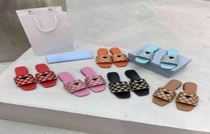 Embroidered Fabric Slides Slippers Black Beige Multicolor Embroidery Mules Womens Home Flip Flops Casual Sandals Summer Leather Fl4187012