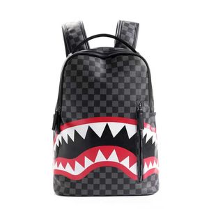 designer bags New trendy Leopard women lady backpack bags Shark teeth school backpack Polyester designer backpack with zipper pocket si 188Z