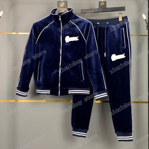 xinxinbuy Men designer Coat Jacket velvet sets Letter embroidery Milano zipper print cotton long sleeve women blue white Black M-4XL 175e