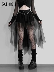 Altgoth harajuku malha gótica Salia feminina cyberpunk y2k egirl alta cintura emo alternativo indie clubwear feminino 240513