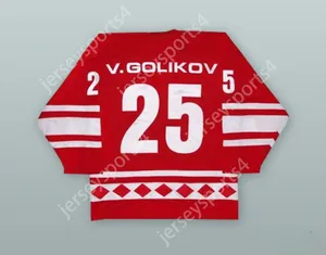 Anpassad 1980 Vladimir Golikov 25 Sovjetunionen CCCP National Team Red Hockey Jersey Top Stitched S-M-L-XL-XXL-3XL-4XL-5XL-6XL