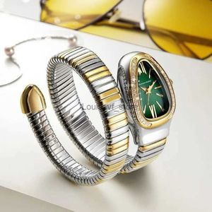 Armbandsur Marlen Kellers New Fashion Womens Populära europeiska och amerikanska kvarts Snake Diamonds H240528