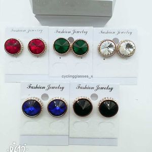 2024 Korean version of round 3-10mm zircon earrings with multi-color ultra shiny white gold plating for allergy prevention