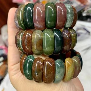 Natural Indian Agate Stone Beads Armband Natural Gemstone Jewelry Bangle For Woman for Gift Wholesale 240528
