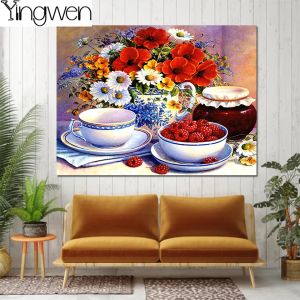 5D Diamond Painting Still Life Fruit Diamond Embroidery Flowers Raspberry Mosaic Picture Rhinestone Cross Stitch Kitchen Decor