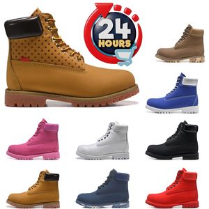 Designer boots luxury Booties Shoes Men Boots Waterproof Ankle Classic Cowboy Yellow Red Blue Black Pink Hiking Motorcycle Boots