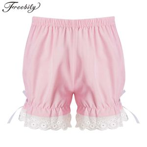 Kids Girls Pants Bowknot Lace Underwear Elastic Waist Bloomers Pumpkin Bottoms Breathable Safety Shorts for Dress L2405