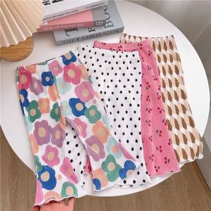 Trousers Korean version of summer girls nine-point pants flared pants thin baby leggings Baby pants little child mosquito pants female Y240527
