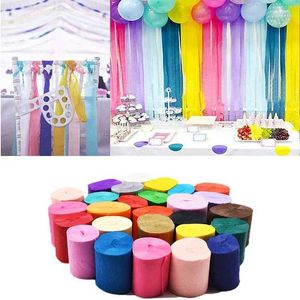 Banners Streamers Confetti 32ft 10m Crepe Paper Streamers DIY Paper Garland Photography Backdrops For Wedding Birthday Party Baby Shower Venue Decoration d240528