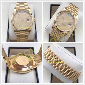 With Box Papers Top Quality Watch 40mm Day-Date Prident 18k Yellow Gold JAPAN Movement Automatic Mens Men's Watche B P Maker 240d
