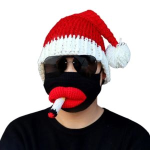 Christmas Hat Unisex Adult Kids Santa Hat z zabawną brodą maską świąteczną na świąteczny hat na świąteczny imprez