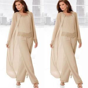 3PCS Stylish Mother Of The Bride Chiffon Pants Suits 2016 Formal Bridal Women Outfit mother of the groom Pant Suits vestidos de fiesta 290B