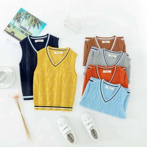 Tank Top Baby Girls Sleeveless Vest Kids Knitted Sweater 2023 spring Autumn Winter Cotton Jacket Boys Outerwear Childrens Warm Clothes Y240527