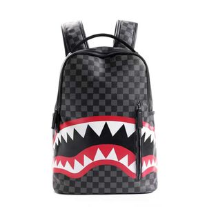 Designer -Taschen Neue trendige Leopard Frauen Lady Rucksacktaschen Hai Teeth School Rucksack Polyester Designer -Rucksack mit Reißverschluss in Tasche SI 293d