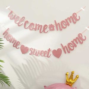 Stentieri Streners Colla cotetti 1PC Benvenuto in casa DEGITAZIONE FAMIGLIA BANNER BANNER ILE PROVEDENTI ILTRITTI SCLITTERI.D240528