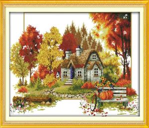Осенний пейзаж домашний декор покраска ручной вышивки ручной работы наборы рукоделия с подсчета наборы на холсте DMC 14CT 11T3034513