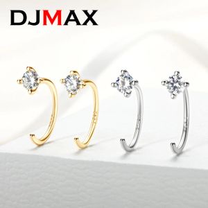 Djmax d moissanite mezza piccola piercing a cerchio per trambusto orecchini per le ragazze della cartilagine orecchie sensibili