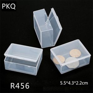 20 storlekar Small Clear Storage Box Rektangel för smycken Organisator Diamond Embroidery Craft Bead Pill Home Storage Plastic Box LJ200812 240P