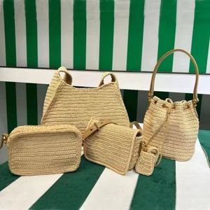 Woman Designer Bags Straw Bag High Quality Nylon Shoulder bags Bucket Bag Hobos Handbag Small Totes Crossbody Beach Bag New Purse