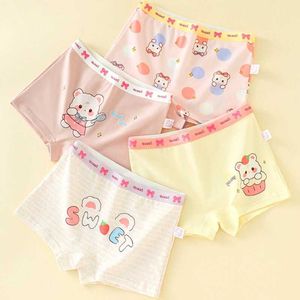 Calcinha 4pcs meninas algodão Antibacteriano calcinha Kid Fino Macio de calcinha respirável Baby Print Bons cuecas 3+Y YOUTH CRIANÇAS RECIDAS Y240528