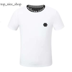 필립 플레인 셔츠 셔츠 티 남자 티셔츠 오리지널 디자인 여름 셔츠 티셔츠면 모자 셔츠 짧은 슬리브 검은 흰색 컬러 7501