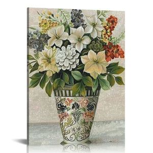 Französisch Blumengrüne Bouquet Pariser Charme Blumen Leinwand Wandkunst Design