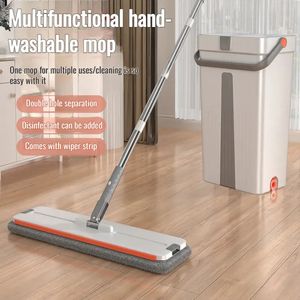 2024 Flat Mop Wet Dry Household flat mop Handfree wet and dry thickened and enlarged waterabsorbing mop 240527