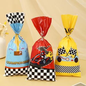 Present Wrap 25/50pcs Racing Car Theme Bags Race Party Supplies For Candy Gifts Goodies Treats Boys Birthday Favor