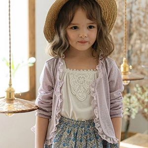 Jaquetas 2024 Summer Strawberry Shan Girl Lace Feather Sweet Air Conditioning Sun Protection Boutique Rouposflestylele