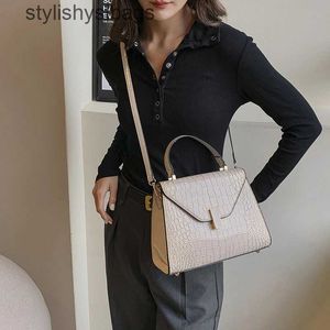 Cross Body Fashion Versatile Large Capacity Shoulder Bag Women Handbag Vintage Crocodile Print Leather Top Handle Mini Purse Tote H240528