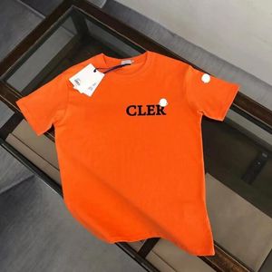 Camiseta de designer de luxo masculas camisetas de maré letra impressão algodão feminina camiseta de tamanho grande branco laranja laranja curta camiseta camiseta de verão