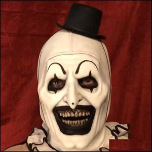 Dekoracja imprezy Joker lateksowa maska ​​przemiarz sztuka klaun cosplay masks horror fl twarz hełm halloweenowe akcesorium Zlnewhome DH 277o
