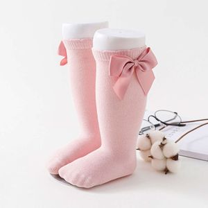 5PCS Newborn Baby Toddlers Girls Big Bow Knee High Long Soft 100% Cotton Lace Tube Kids Sock Children Socks For 0-5 Years Old